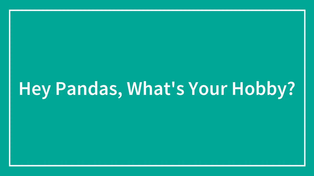 Hey Pandas, What's Your Hobby?