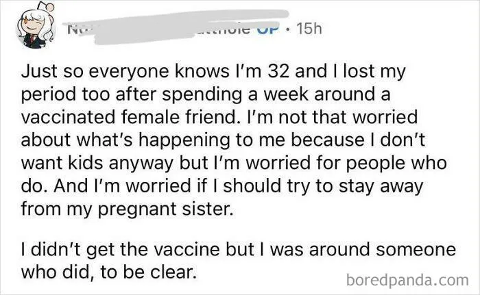 You Girls Ever Just Get Your Period Made Void Due To Someone Injected With Autism And Microchips Being In The Proximity