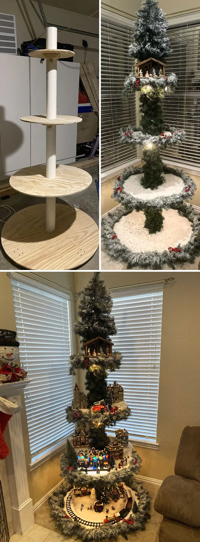 Árbol de Navidad con pesebre