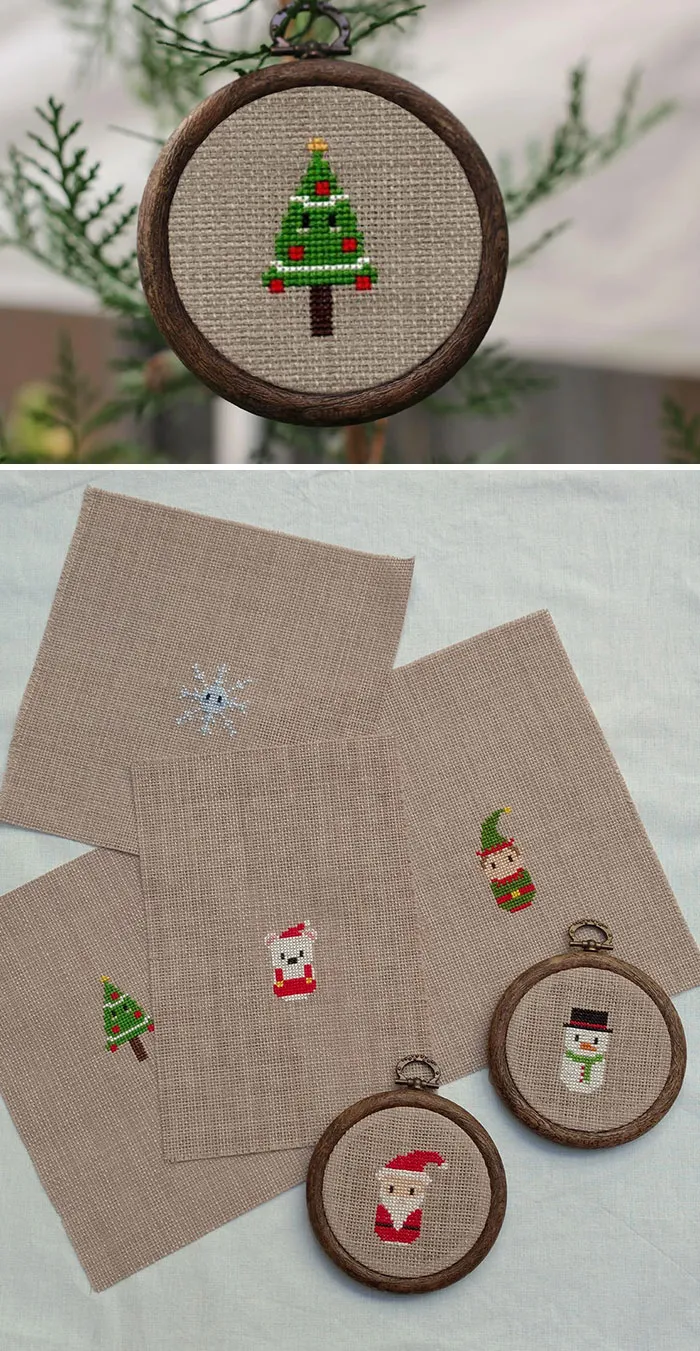 I Made These Cross-Stitches For Christmas. What Do You Think About Them?
