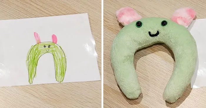 Teacher Goes Viral On Twitter After One Of Her Students’ Dad Posted The Plush Toys She Made Based On The Kids' Drawings (12 Pics)