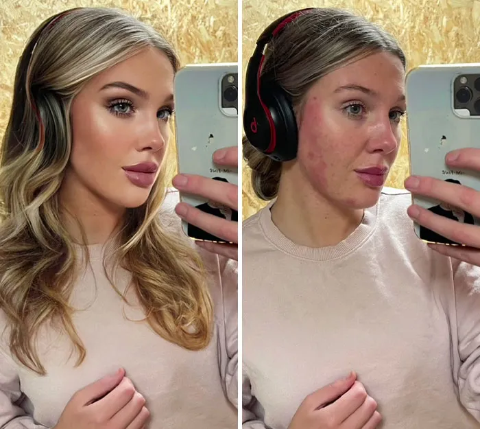 Esta mujer editó sus fotos exageradamente para demostrar la falsedad de lo que vemos en redes sociales (nuevas imágenes)