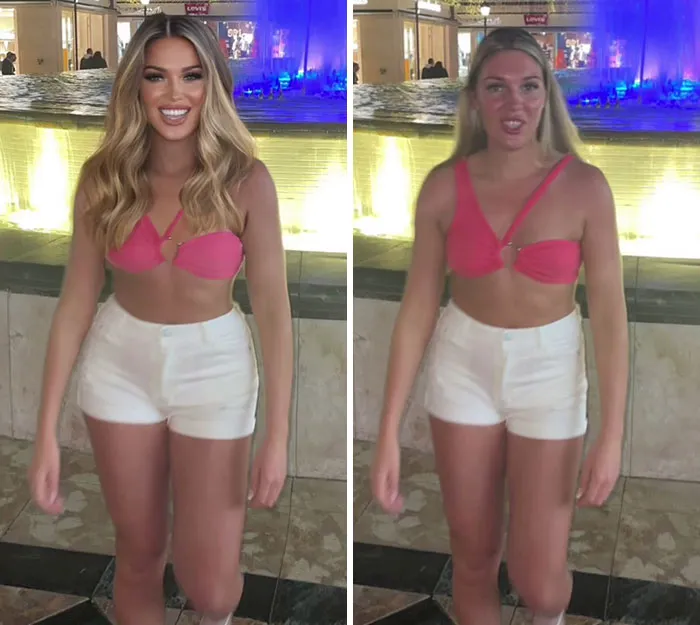 Esta mujer editó sus fotos exageradamente para demostrar la falsedad de lo que vemos en redes sociales (nuevas imágenes)