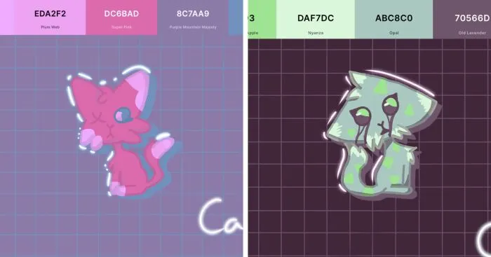 I Created 7 Cats From Randomized Pallets Digitally