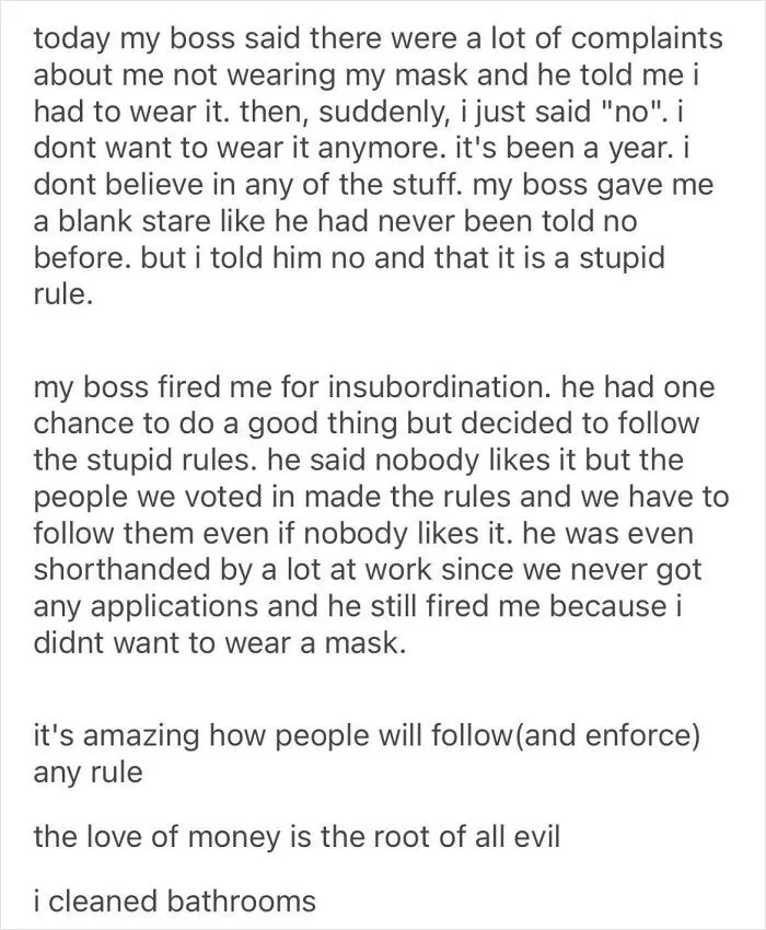 Surprise, Don’t Listen To Your Boss? You Get Fired. Not Exactly A New Concept