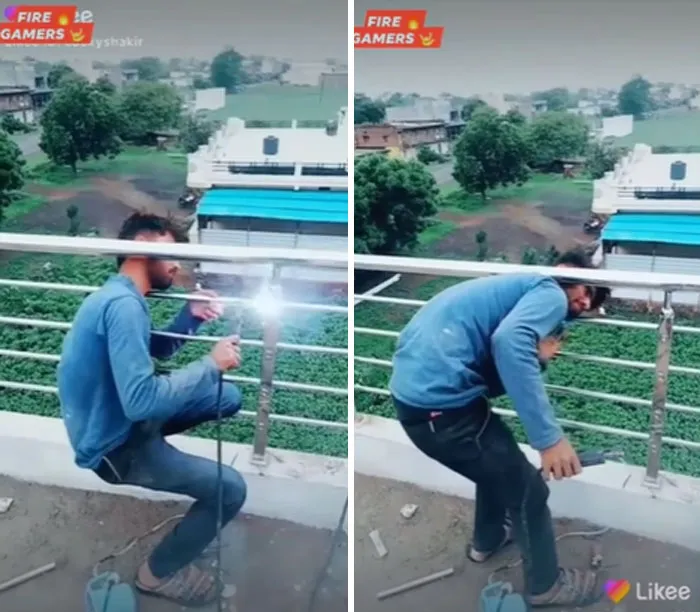 Dumbass Welding A Fence