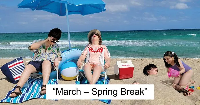 An Awkward Photoshopped Family Calendar For The Year 2023 Of Me, Myself, And I