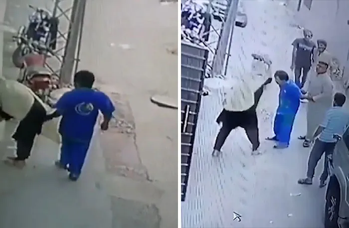 Karma a un hombre que pellizcó el trasero de una mujer
