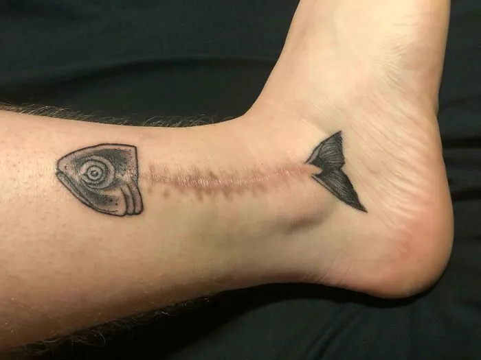 Fish Bones, Done By Trevor Varem, Mission Tattoo Parlour, Calgary Alberta