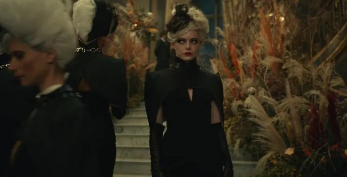 Cruella wearing black dress 