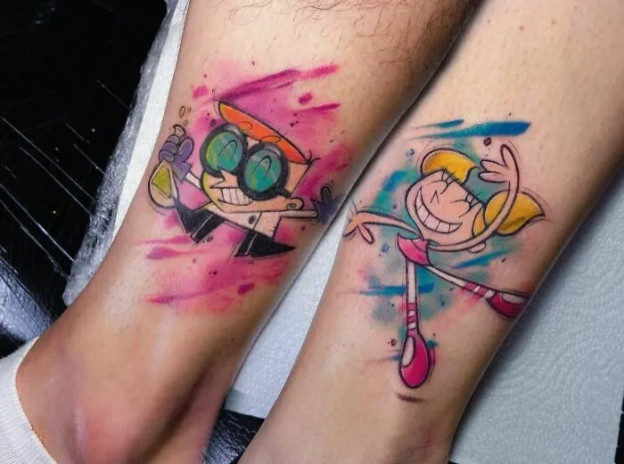 Dexter's Laboratory Tattoo For Brother And Sister