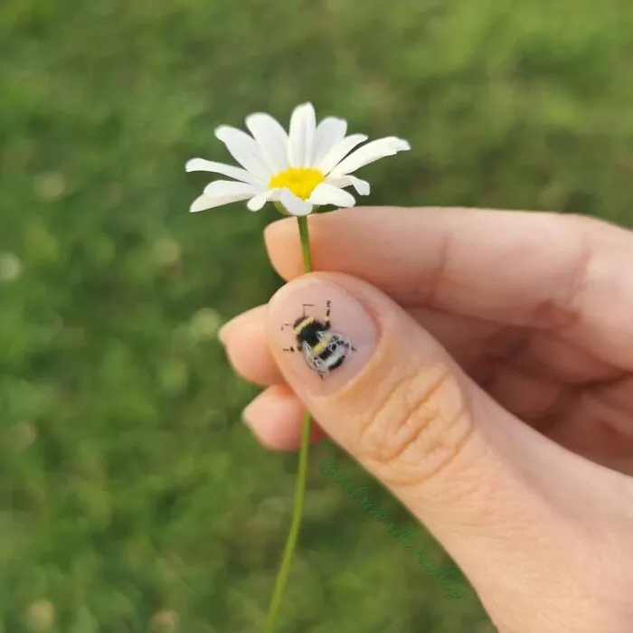My Nails Are Super Short And I Still Wanted Some Nail Art So I Painted This Little Guy