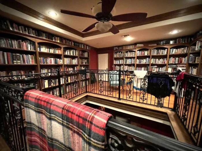 My Parents Built Two Story Library Inspired By Sir Walter Scott’s When Building Their House