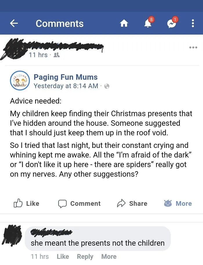 The Comment My Cousin Made To A Post My Sister Shared On Facebook