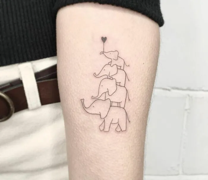 Elephant Family Tattoo