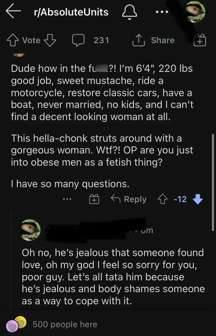 This Dude Is Being Hateful Towards A Man In A Photo, By This Comment He Thinks He Should Be The One. Jealous Af