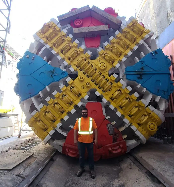 Tunnel Boring Machine. Me For Scale