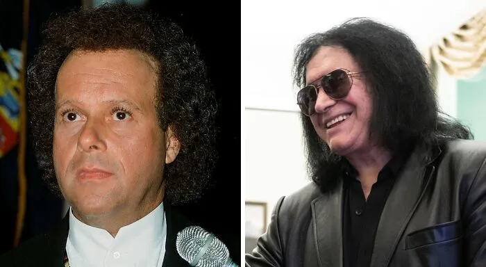 Richard wearing black  suit (left), Gene smiling (left)