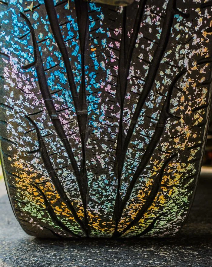 I Took A Picture Of Sidewalk Chalk On A Tire
