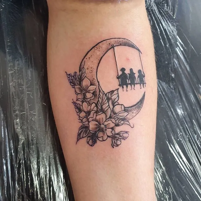 Family Moon Tattoo