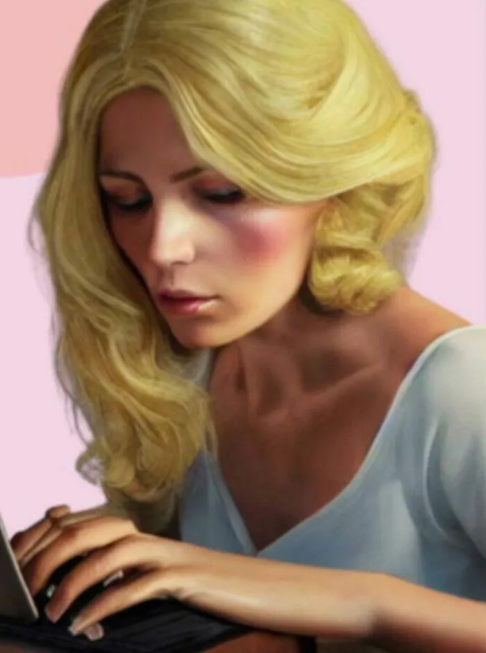 Dama elegante de dedos largos