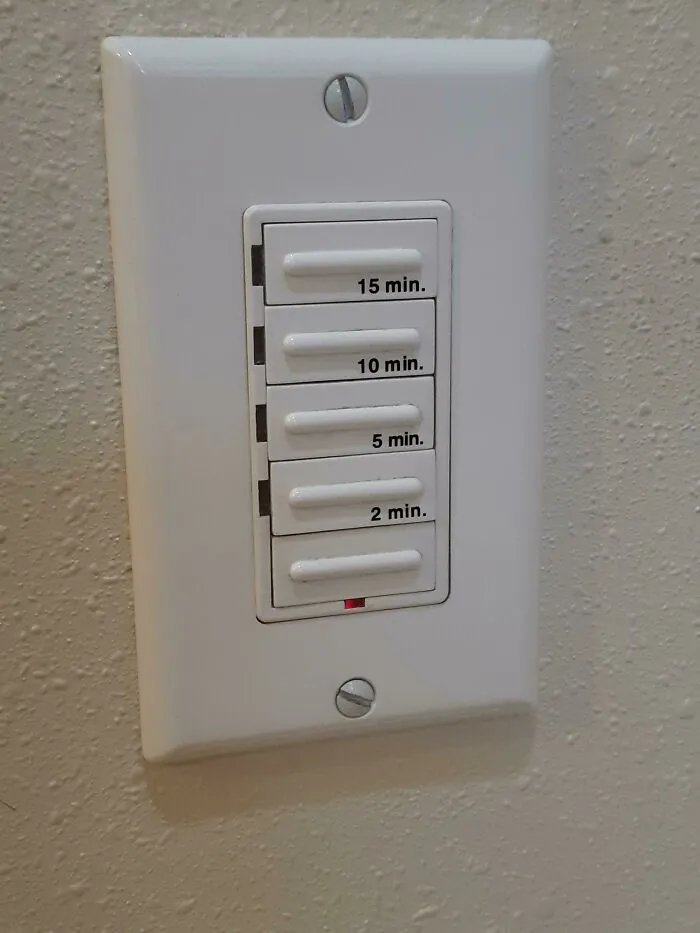 In The Bathroom. When I Push A Button With A Time On It, My Nearby Toilet Makes A Wooshing Sound