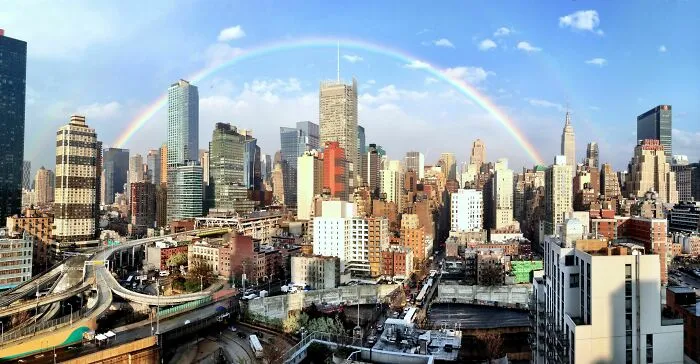 Arco iris perfecto sobre Manhattan que capturé desde mi apartamento