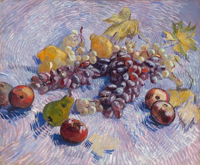 Still Life With Apples, Pears, Lemons And Grapes By Vincent Van Gogh