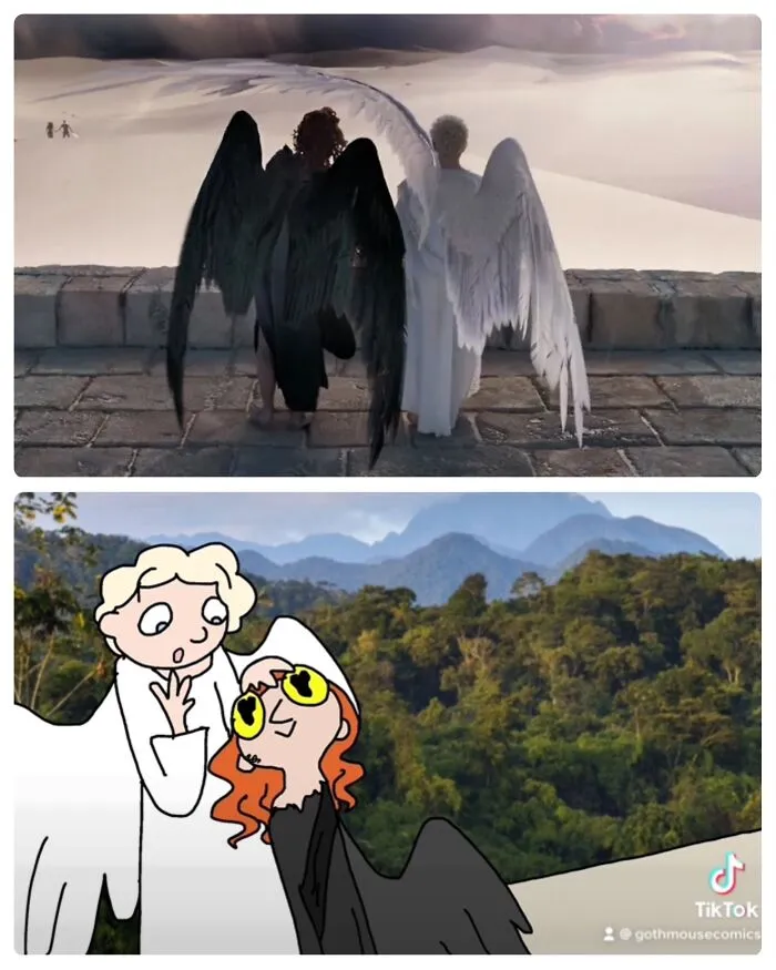 Crowley And Aziraphale From Good Omens, They’re Adorable And I Love Them