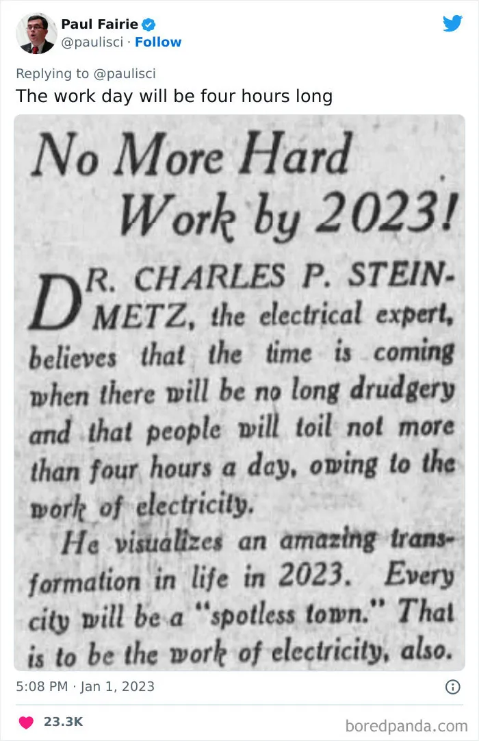 17 Predictions For 2023 People Had 100 Years Ago