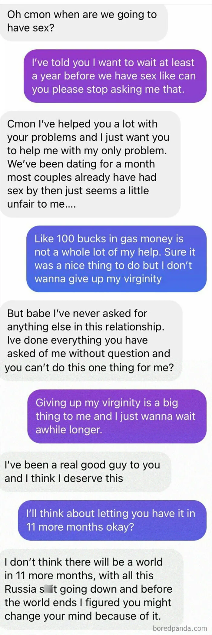My Sisters Boyfriend Trying To Guilt Her By Saying He Helped Her With Problems