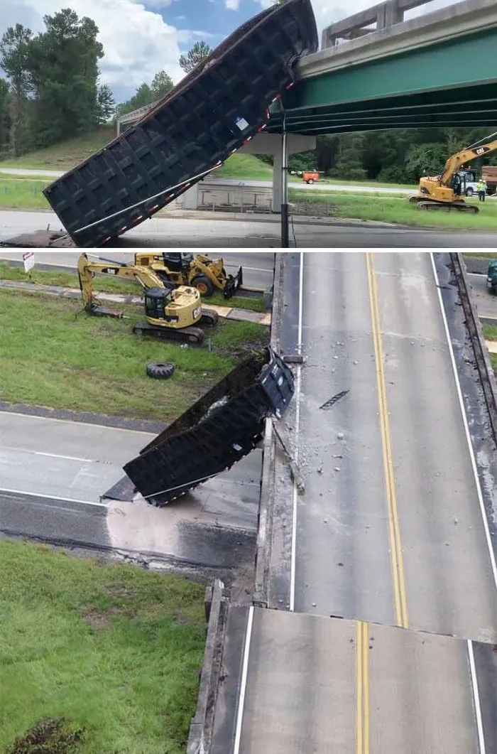 El accidente de un camión desplazó el puente 2 metros