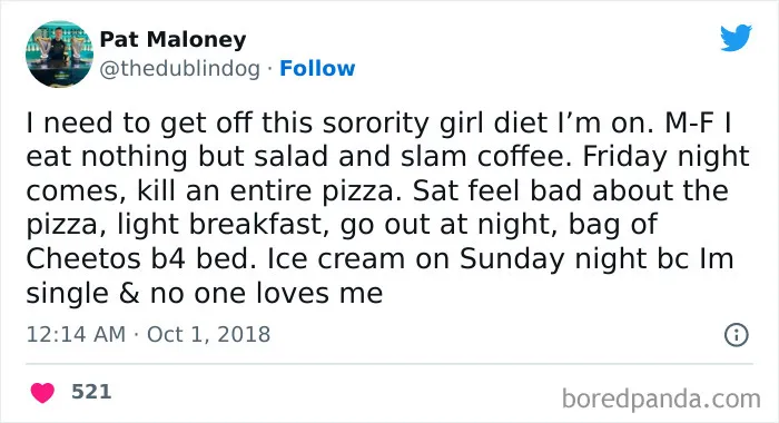 120 Funny Tweets About Dieting To Burn Extra Calories Laughing