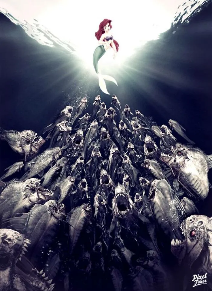 Ariel vs. Piranha