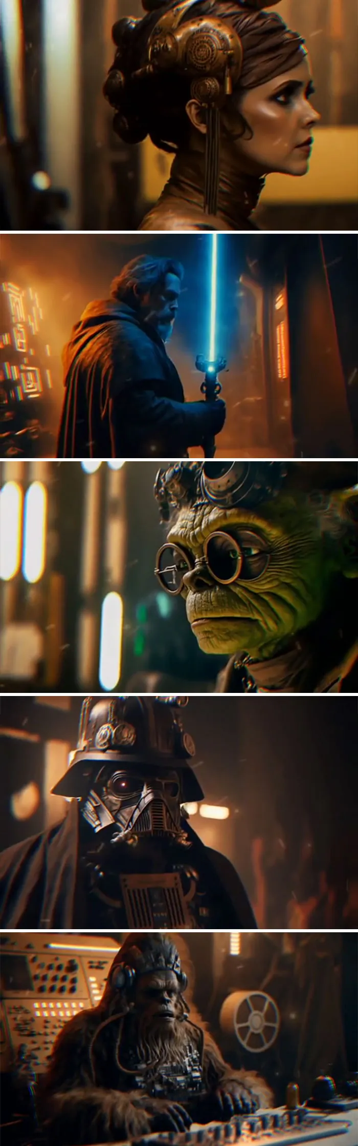 Asking AI To Show "Star Wars" In A Steampunk World