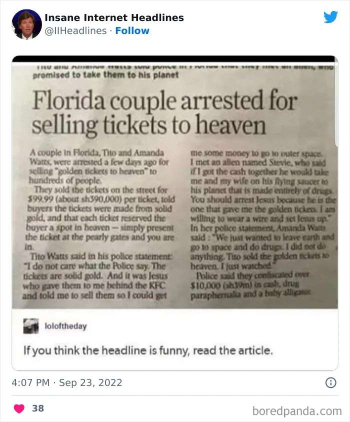 50 Loony Headlines That May Make You Laugh Out Loud, As Shared By This Twitter Page