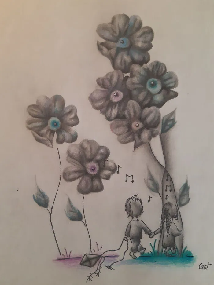 I Just Wanted To Draw Flowers But My Imagination Had Other Ideas