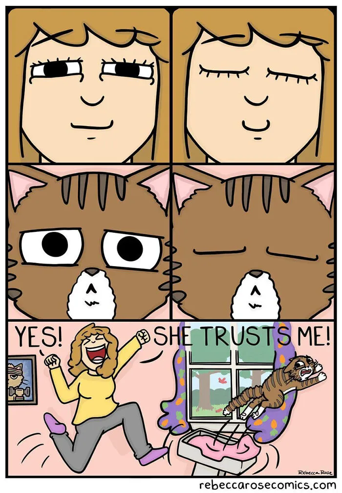 50 Funny And Cute Comics Inspired By The Artist's Life With Her Boyfriend And 3 Cats
