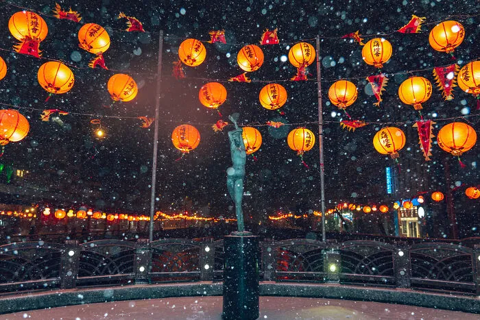 Mis 15 imágenes del Festival de los Farolillos de Nagasaki en la nieve, algo poco frecuente