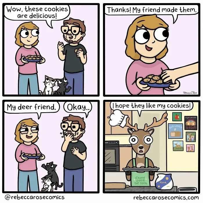 50 Funny And Cute Comics Inspired By The Artist's Life With Her Boyfriend And 3 Cats