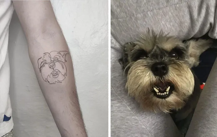 Doggo Portrait Single Line Style