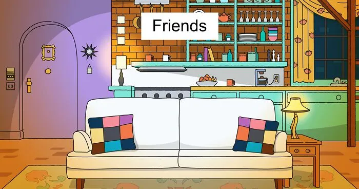 From Friends To Addams Family: 7 TV Living Rooms Reimagined In The Iconic Simpsons Style