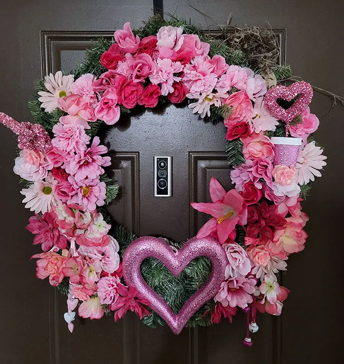 A Bird Started Making A Nest In My Wife's Handmade Valentine's Wreath