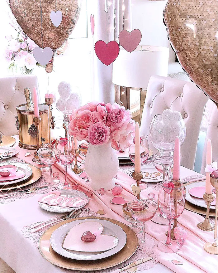 Red Is Classic And Fun For Valentine's Day. However, Shades Of Pink, Peach, And Gold Will Make Decorations Charming And Extra Sweet