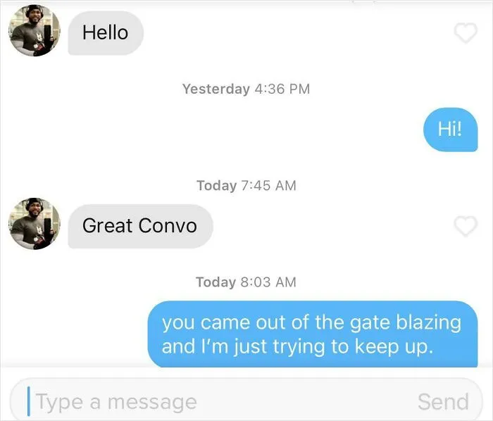 His Profile Says He’s “Very Sarcastic And Hope You Are Too” He Unmatched Immediately After This Exchange
