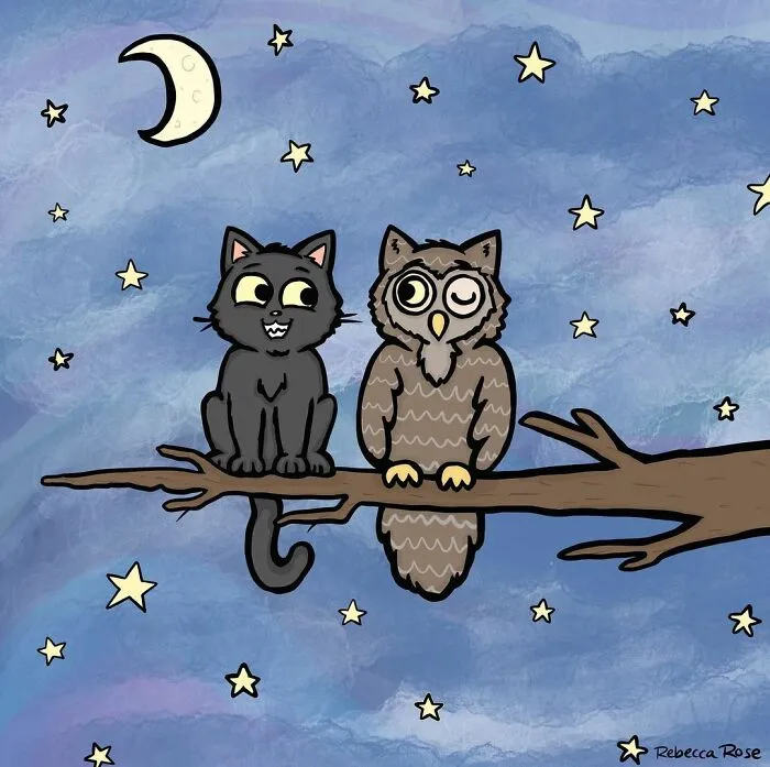 50 Funny And Cute Comics Inspired By The Artist's Life With Her Boyfriend And 3 Cats