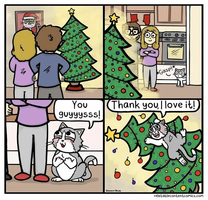 50 Funny And Cute Comics Inspired By The Artist's Life With Her Boyfriend And 3 Cats