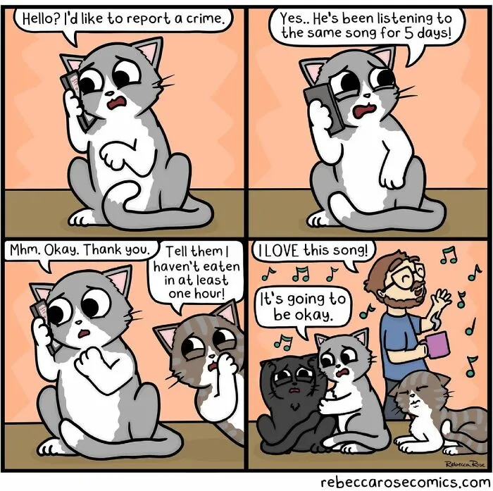 50 Funny And Cute Comics Inspired By The Artist's Life With Her Boyfriend And 3 Cats