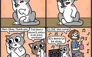 50 Funny And Cute Comics Inspired By The Artist's Life With Her Boyfriend And 3 Cats