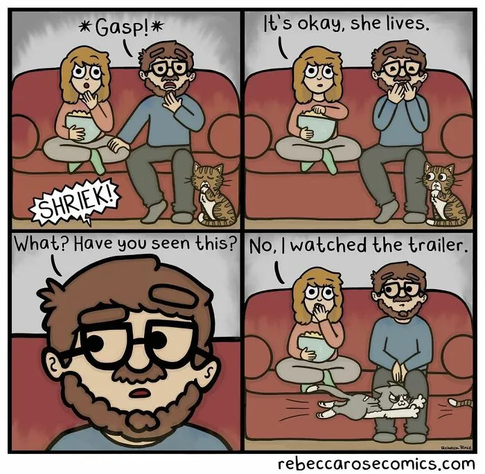 50 Funny And Cute Comics Inspired By The Artist's Life With Her Boyfriend And 3 Cats